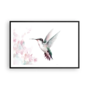 Poster in einem schwarzem Rahmen - Im Flattern gehalten - 91x61 cm