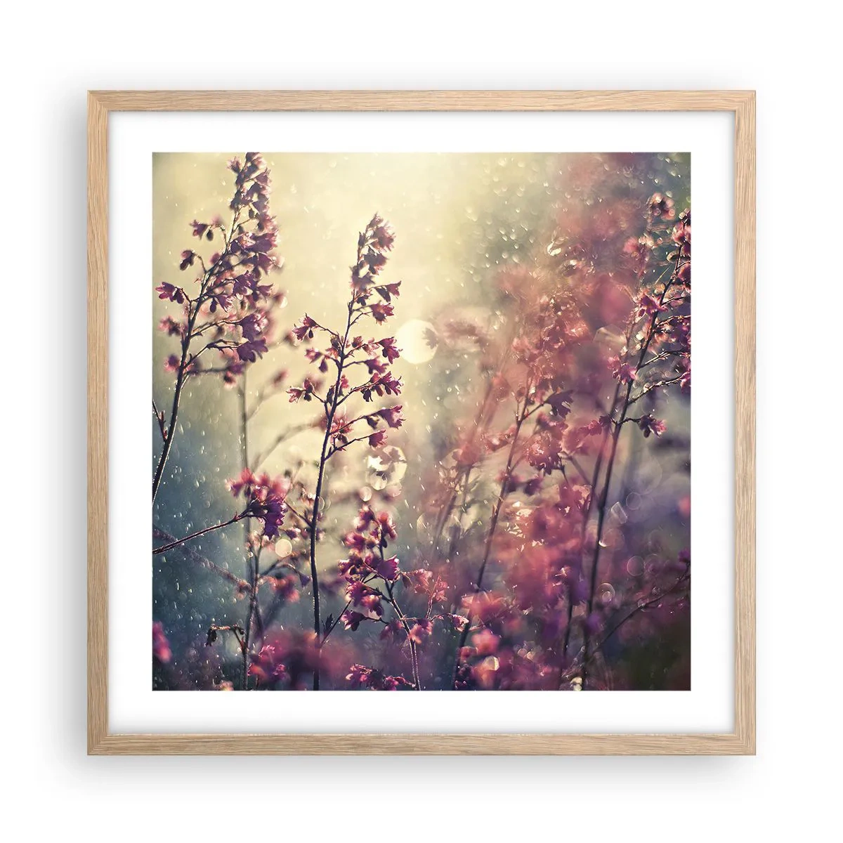 Poster in einem Rahmen aus heller Eiche - Geheimnisvoller Garten - 50x50 cm