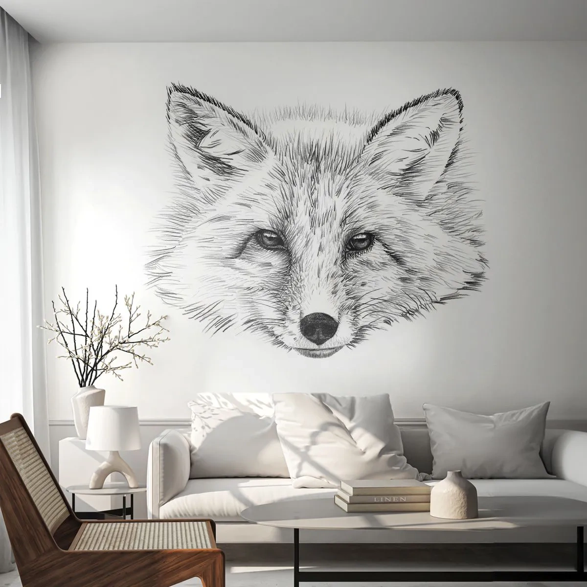 Selbstklebende Fototapete Deluxe Sticker - Können diese Augen lügen? - Tiere, Fuchs, Grafik - 200x140 cm