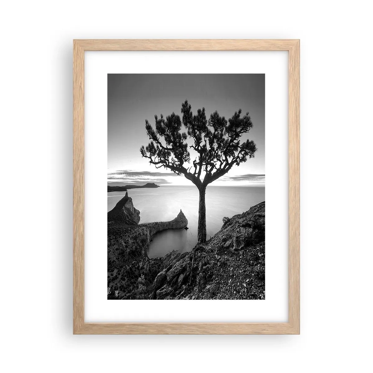 Poster in einem Rahmen aus heller Eiche - Stille bis zum Horizont - 30x40 cm