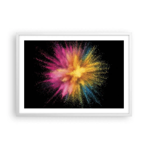 Poster in einem weißen Rahmen - Die Geburt der Farben - 70x50 cm
