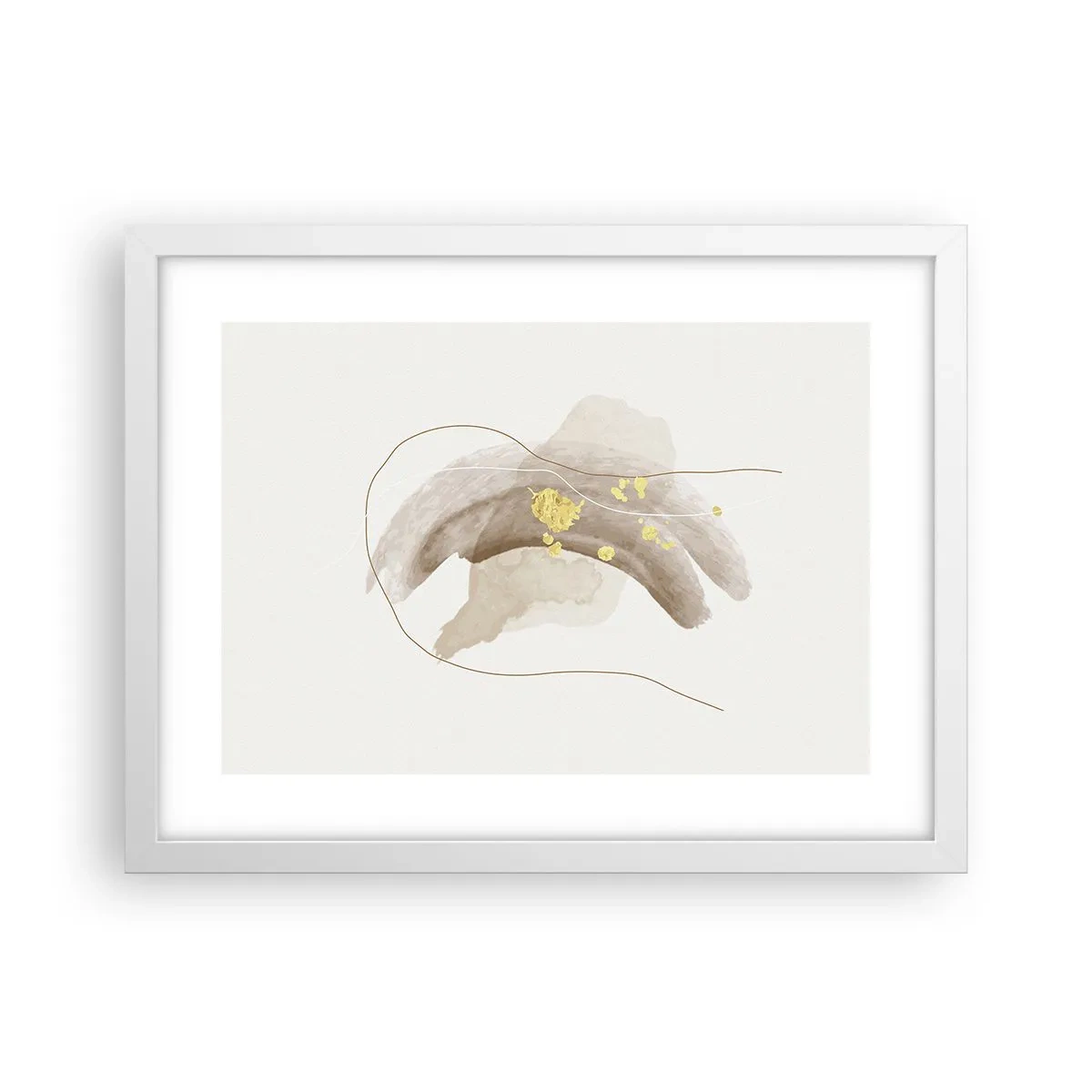 Poster in einem weißen Rahmen - Im Weltraum begegnet - 40x30 cm