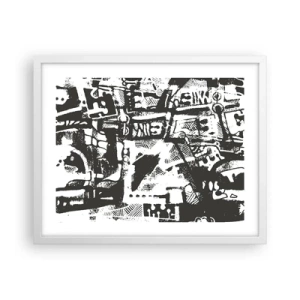 Poster in einem weißen Rahmen - Ordnung oder Chaos? - 50x40 cm