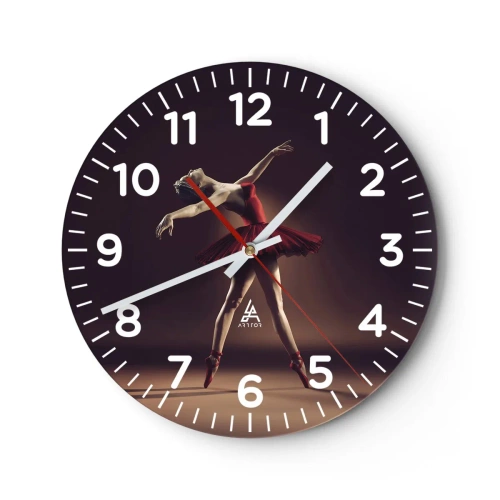 Wanduhr - Glasuhr - Eine Primaballerina - 40x40 cm