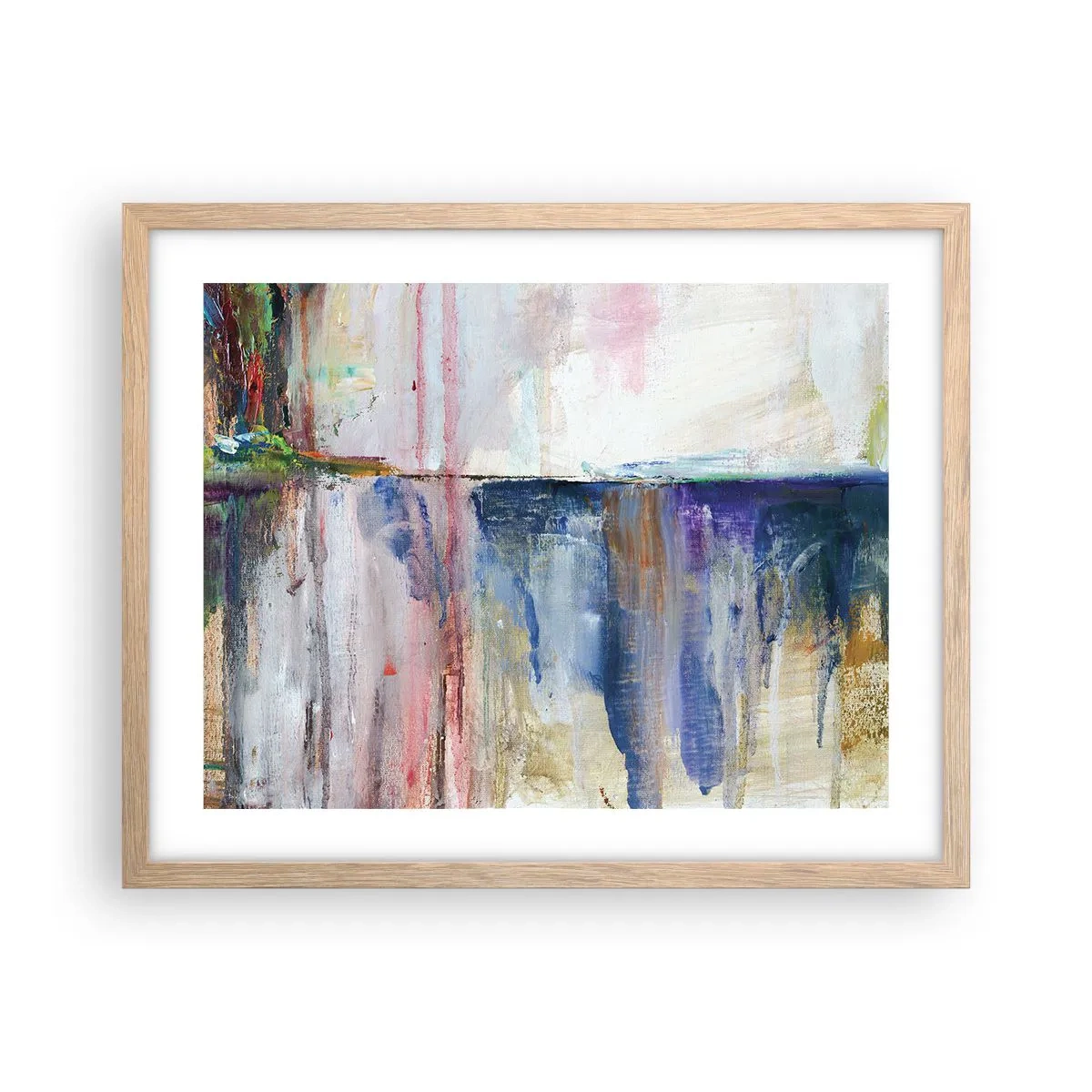 Poster in einem Rahmen aus heller Eiche - Bunte Eindrücke und Assoziationen - 50x40 cm