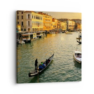 Bild auf Leinwand - Leinwandbild - Auf der Sonnenseite der Straße - 30x30 cm