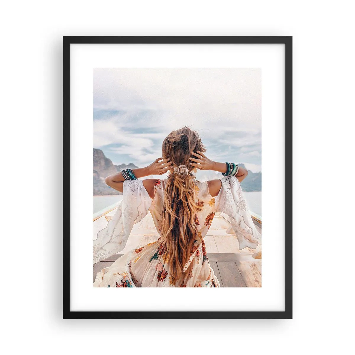 Poster in einem schwarzem Rahmen - Auf dem Weg zum Glück - 40x50 cm