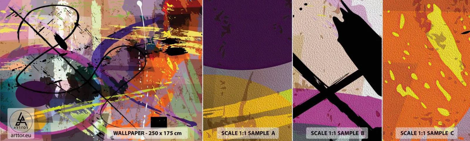 Fototapeten Muster Premium Sand - Du kannst geradeaus oder umhergehen - Abstraktion, Stück, Modernes Muster - 100x30 cm