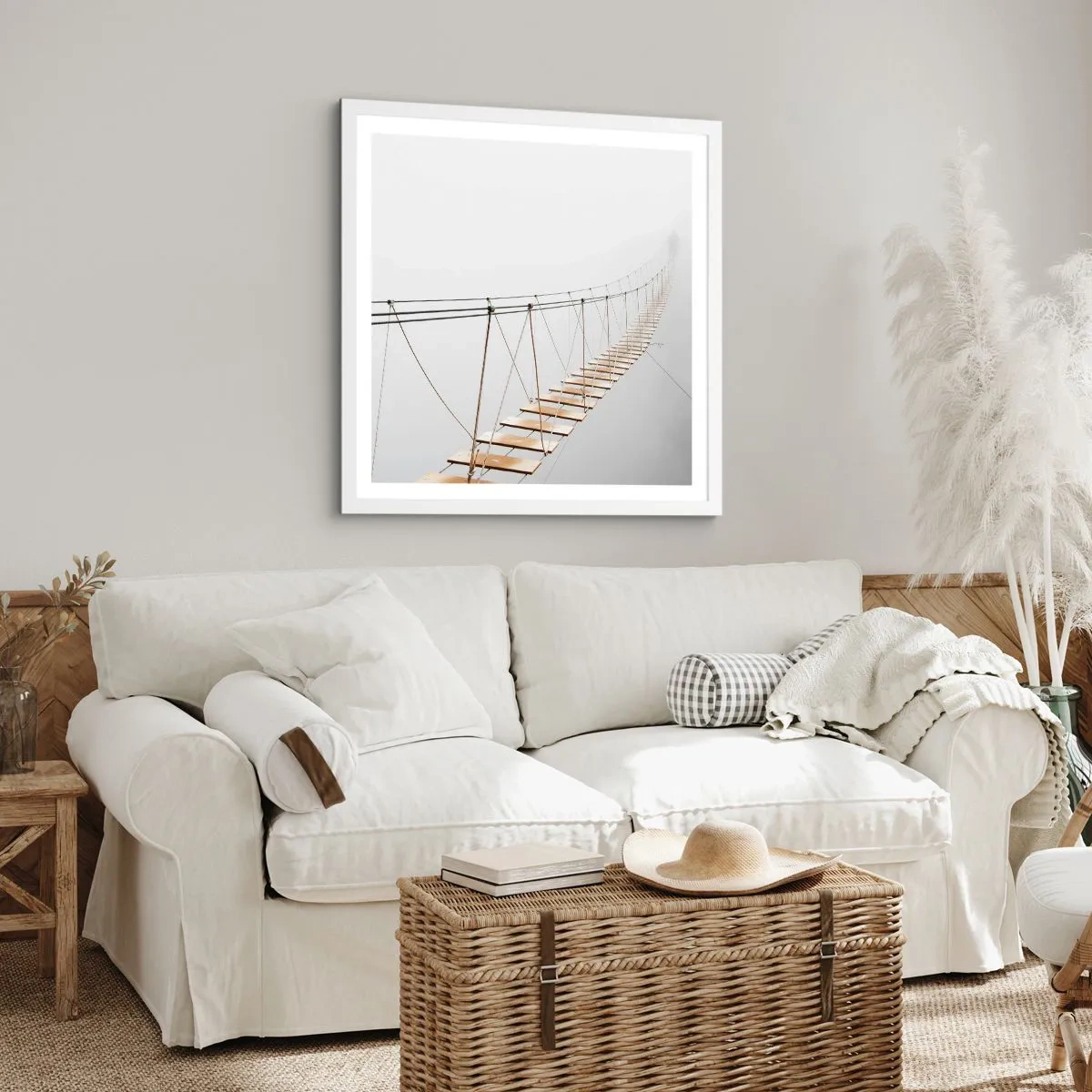 Poster in einem weißen Rahmen - Wohin wird es dich führen? - 60x60 cm