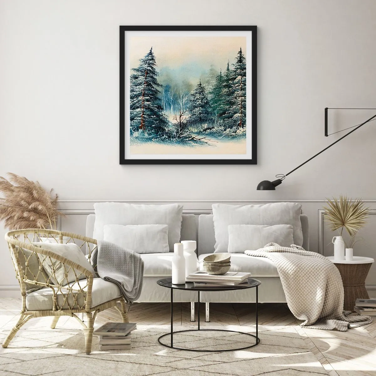 Poster in einem schwarzem Rahmen - Bereit für Weihnachten - 30x30 cm