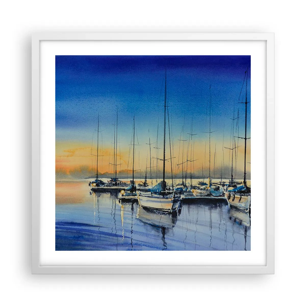Poster in einem weißen Rahmen - Ende eines guten Tages - 50x50 cm
