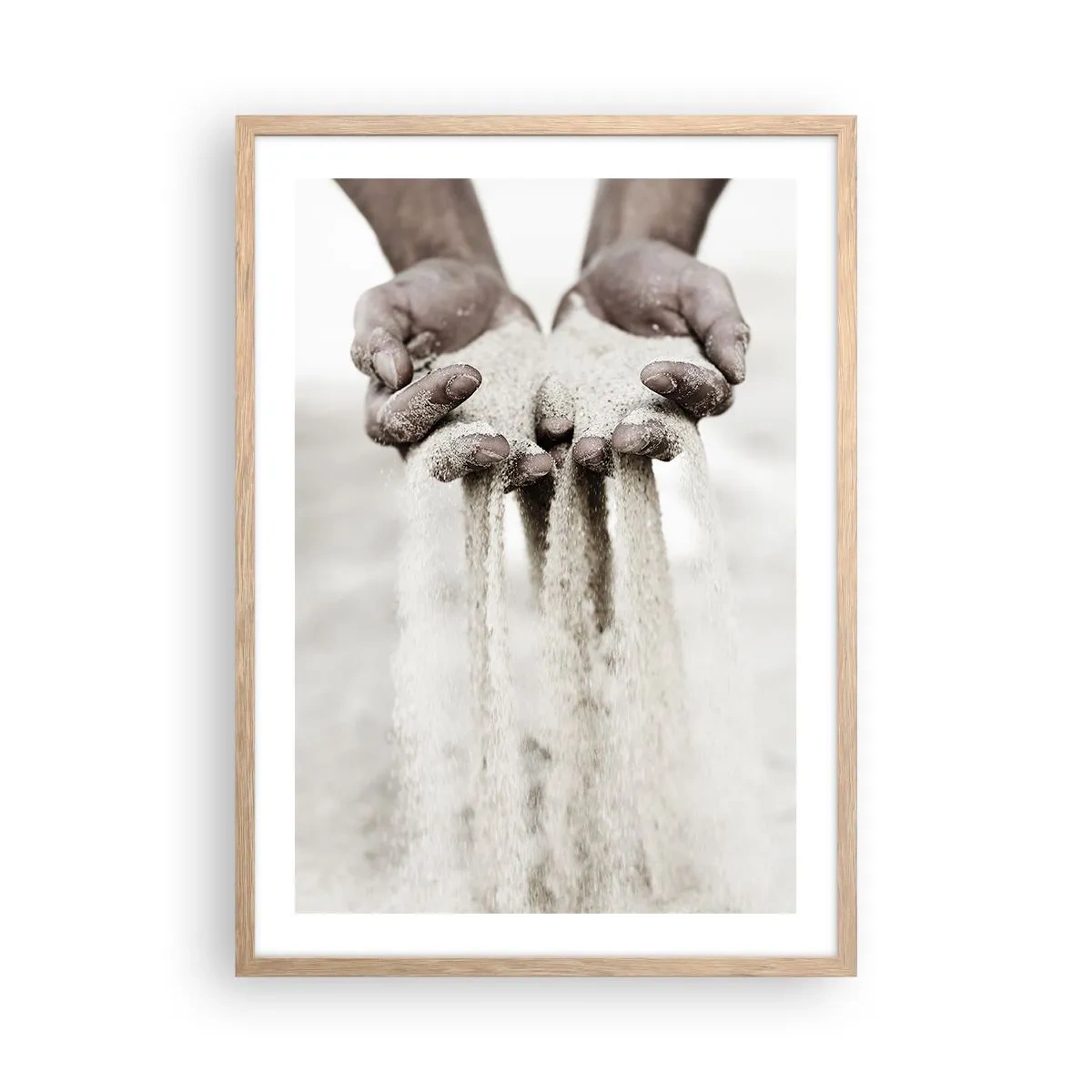 Poster in einem Rahmen aus heller Eiche - Mit diesen Händen… - 50x70 cm