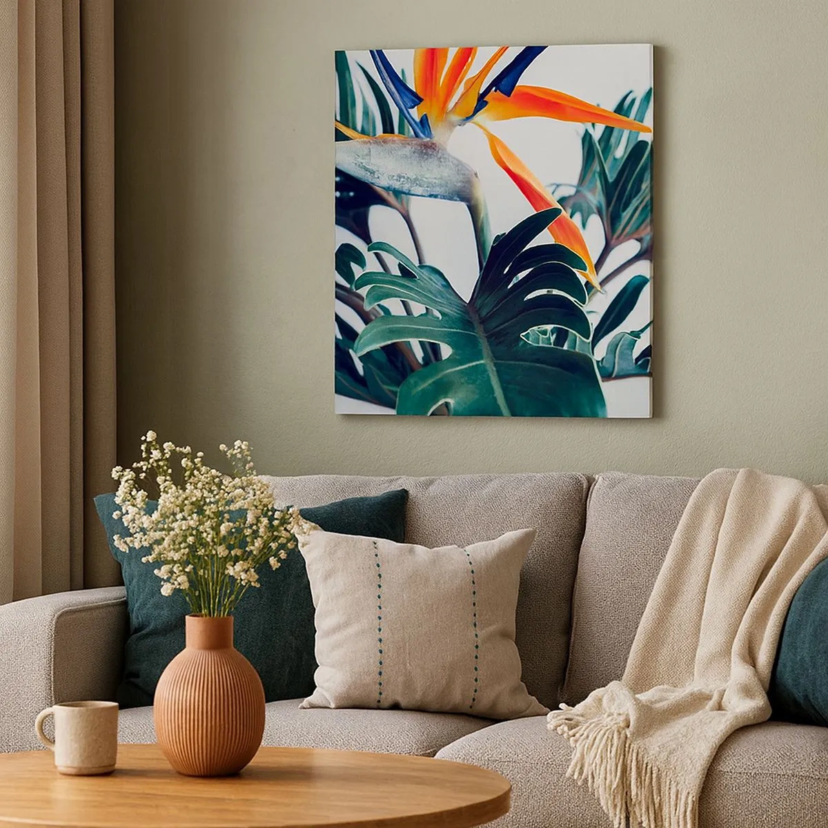 Bild auf Leinwand - Leinwandbild - Vogelbusch - 30x30 cm