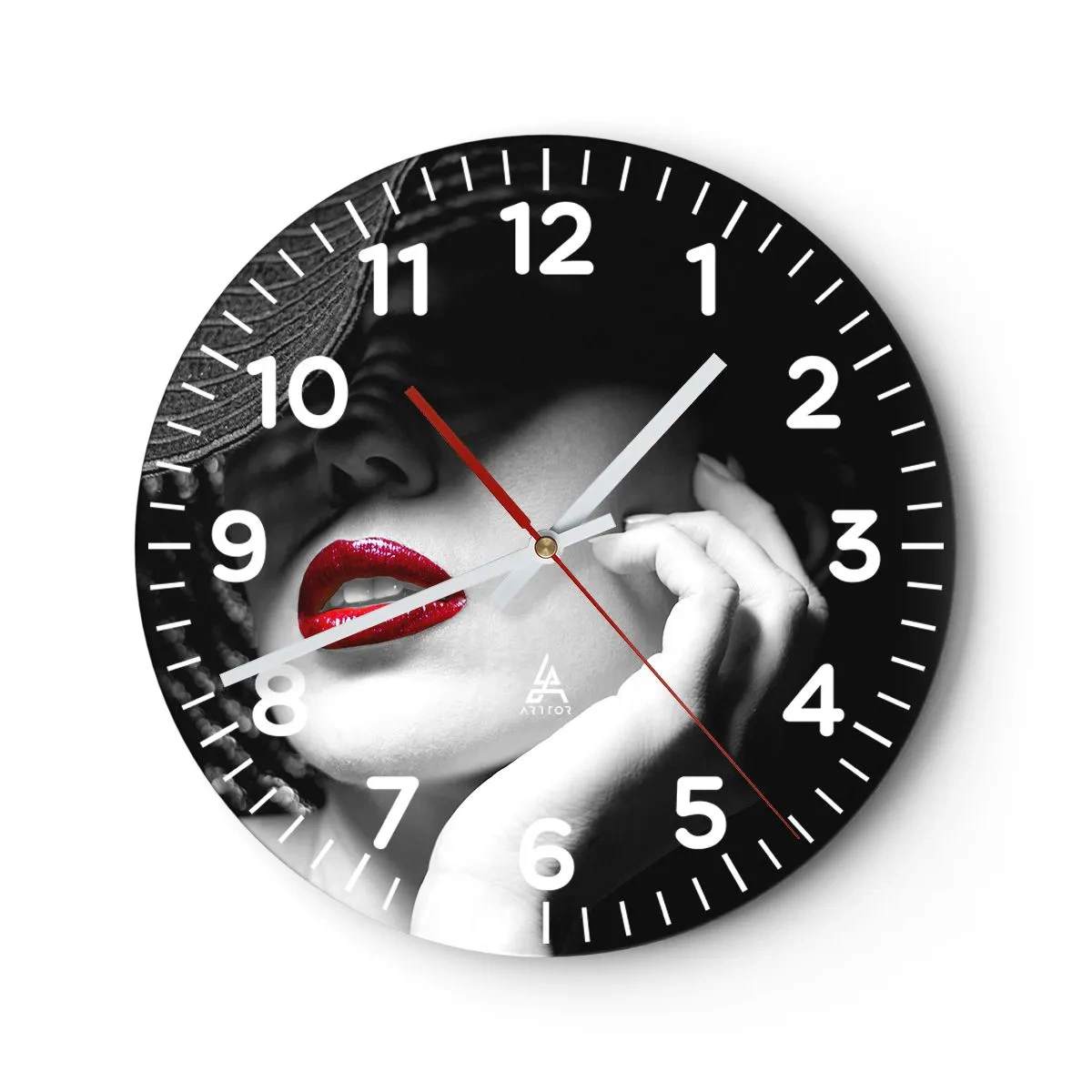 Wanduhr - Glasuhr - Eine Studie in Scharlachrot - 30x30 cm