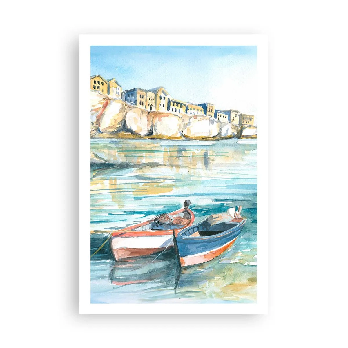 Poster - Landschaft in Azurblau - 61x91 cm