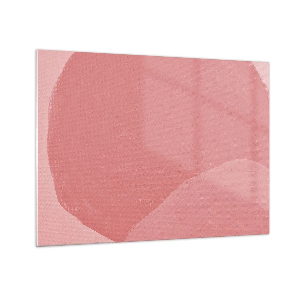 Glasbild - Bild auf glas - Eine abstrakte Form in Rosa- und Pastelltönen. - 70x50cm - Organische Komposition in Rosa - Moderne Wanddekoration für Wohnzimmer und Schlafzimmer ARTTOR