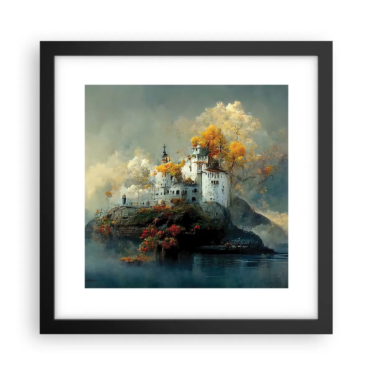 Poster in einem schwarzem Rahmen - Beginn einer romantischen Geschichte - 30x30 cm