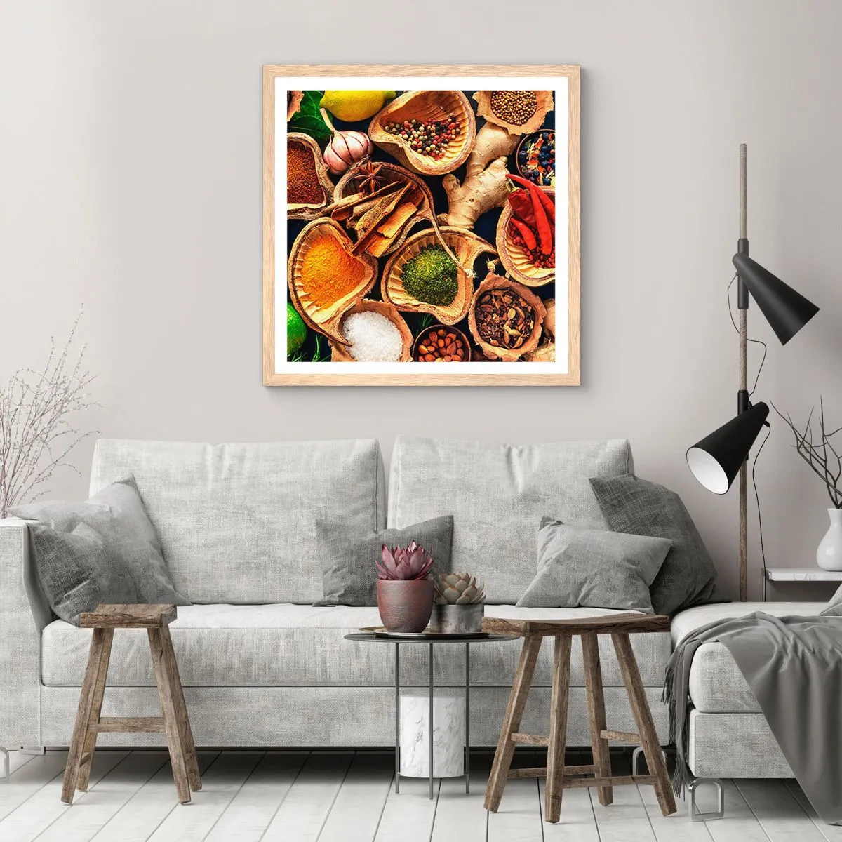 Poster in einem Rahmen aus heller Eiche - Nimm was du willst - 50x50 cm