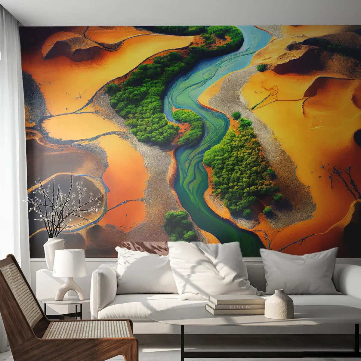 Selbstklebende Fototapete Deluxe Sticker - Lebensspendender Fluss - Landschaft, Natur, Fluss - 500x350 cm
