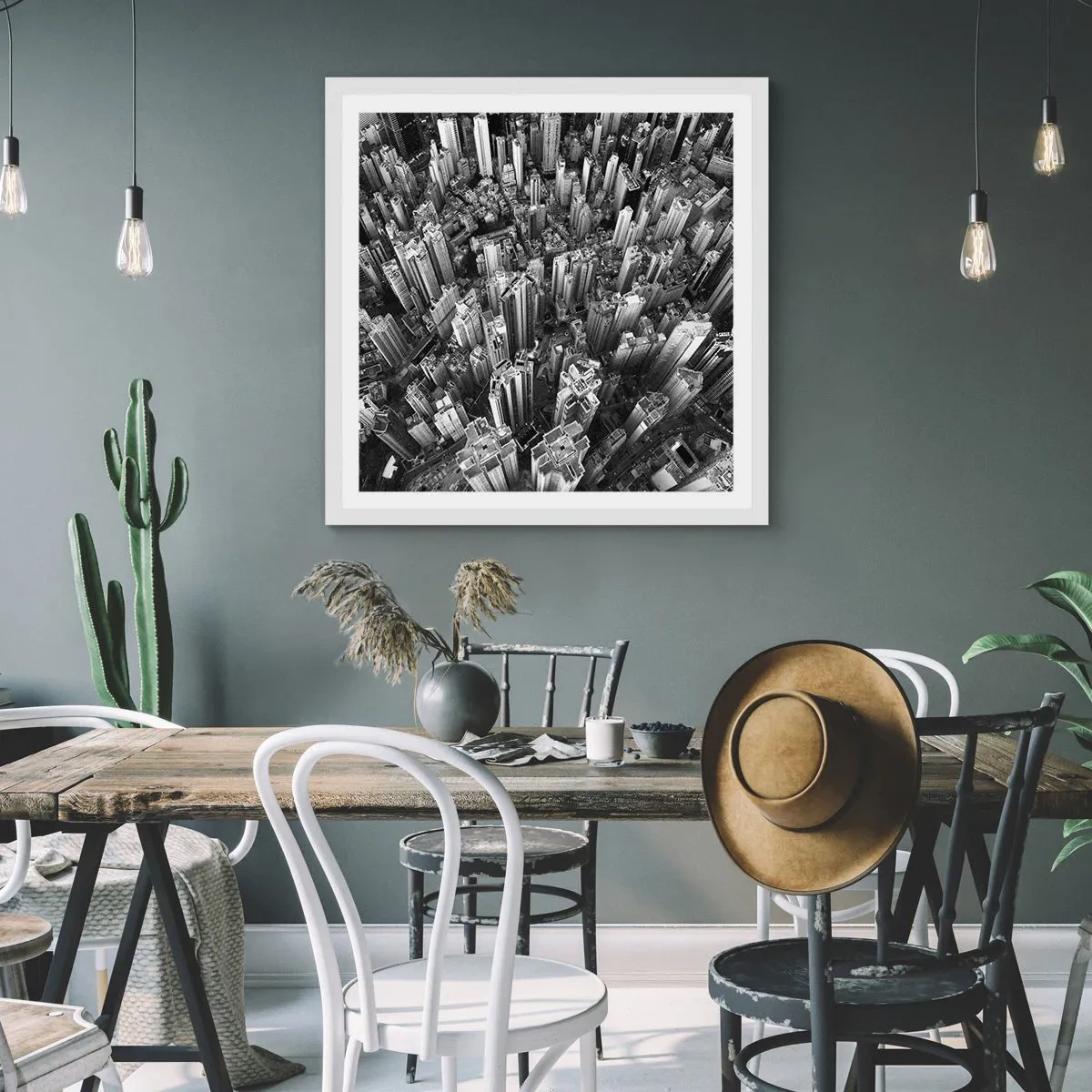 Poster in einem weißen Rahmen - Immer höher und höher - 40x40 cm