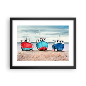 Poster in einem schwarzem Rahmen - Bereit zum Fang - 40x30 cm