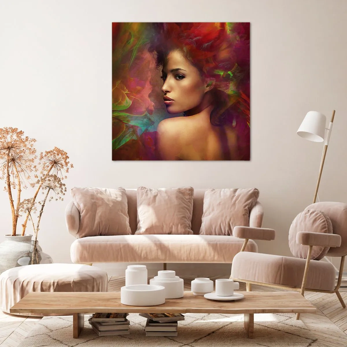 Bild auf Leinwand - Leinwandbild - Schöner als ein Regenbogen, so zart wie ein Nebel - 60x60 cm