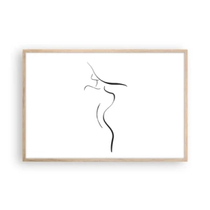 Poster in einem Rahmen aus heller Eiche - Flüchtig wie eine Welle - 91x61 cm