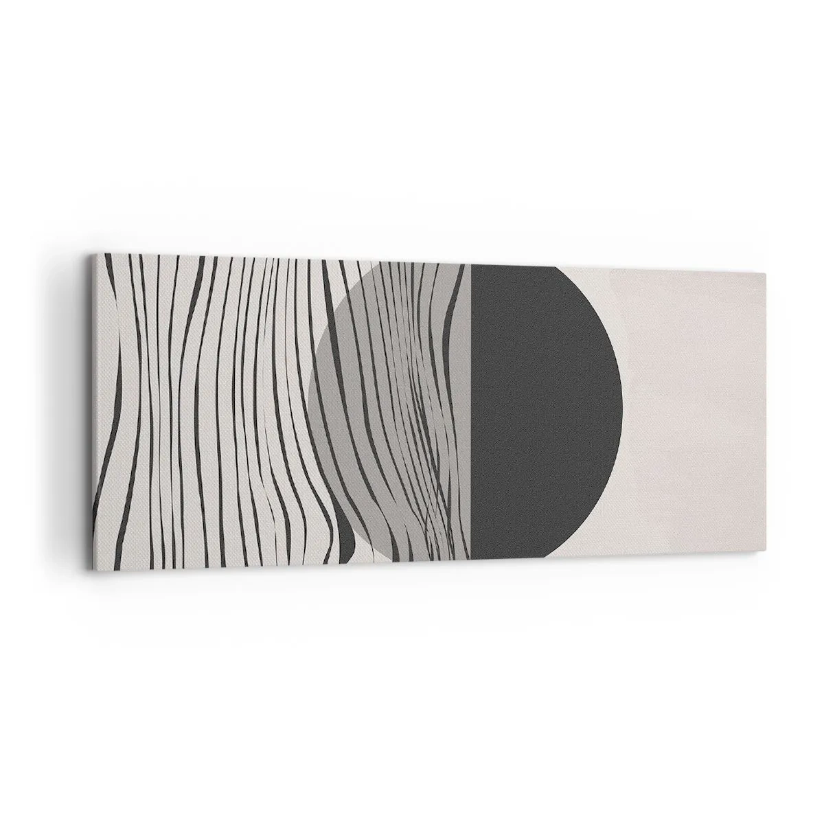 Bild auf Leinwand - Leinwandbild - Abstrakte Linien und geometrische Formen in gedeckten Farben - 120x50cm - Halbe Komposition - Moderne Wanddekoration für Wohnzimmer und Schlafzimmer ARTTOR