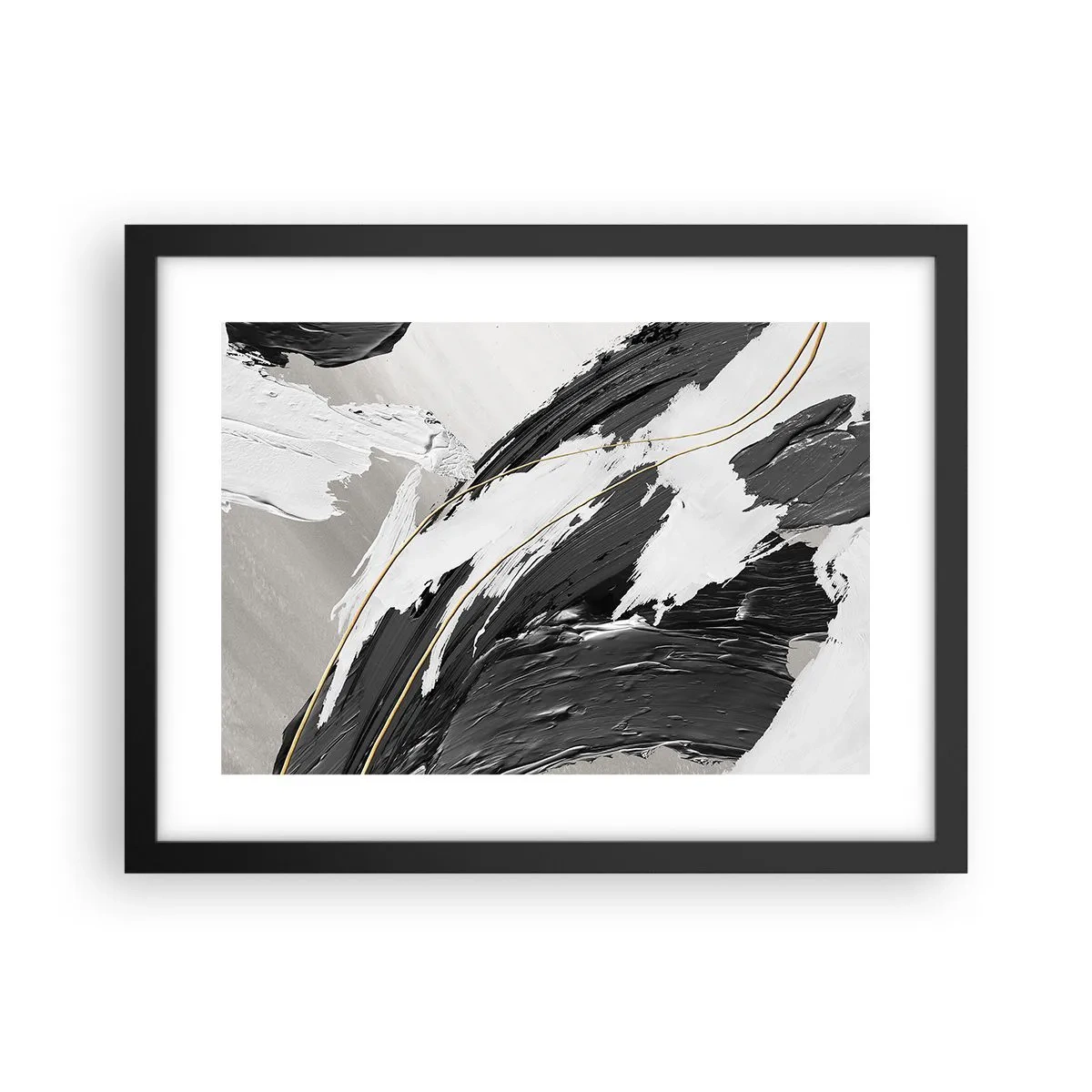 Poster in einem schwarzem Rahmen - Abstraktion in großem Stil - 40x30 cm