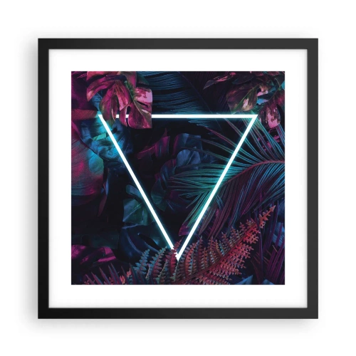 Poster in einem schwarzem Rahmen - Garten im Disco-Stil - 40x40 cm