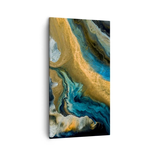 Bild auf Leinwand - Leinwandbild - Blau - Gelb - gegenseitige Beeinflussung - 45x80 cm
