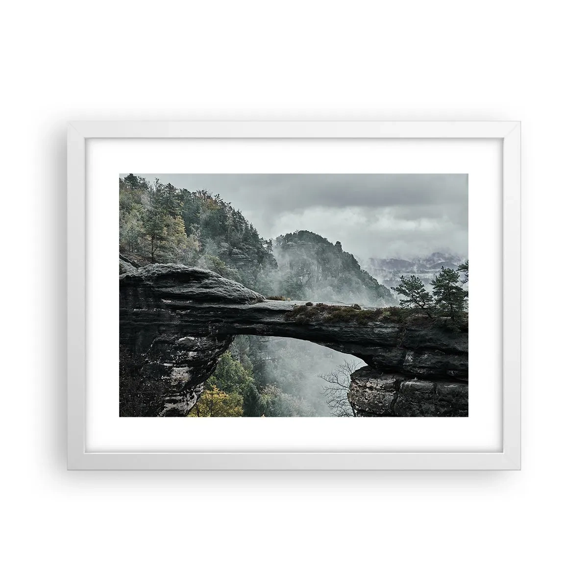 Poster in einem weißen Rahmen - Abenteuer beginnt gleich - 40x30 cm