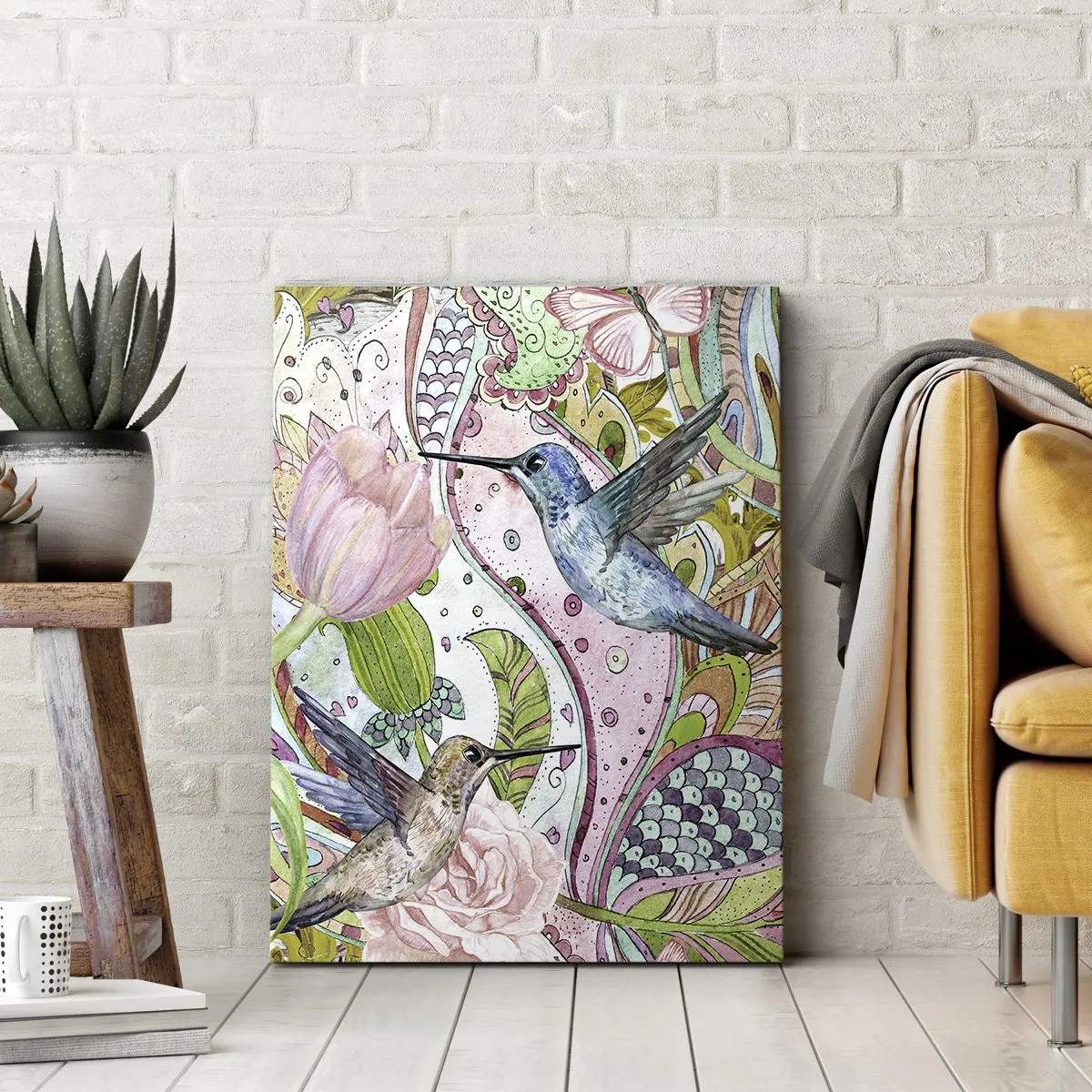 Bild auf Leinwand - Leinwandbild - Verstrickt in Weinreben - 55x100 cm