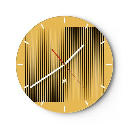Wanduhr - Glasuhr - Quadratur der Gegensätze - 40x40 cm