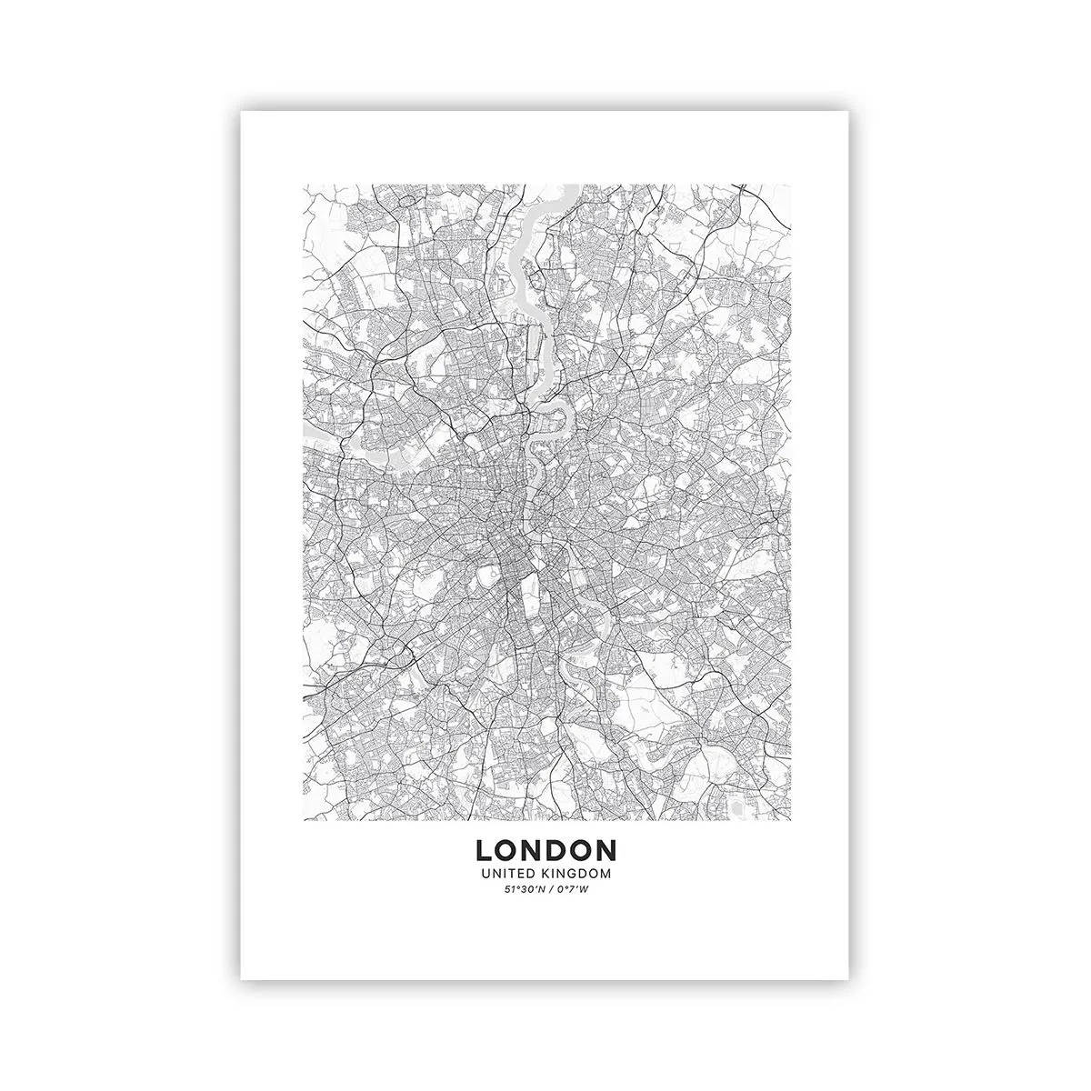 Poster - Karte des Labyrinths von London - 70x100 cm