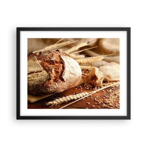 Poster in einem schwarzem Rahmen - Appetitanregend, duftend, knackig - 50x40 cm