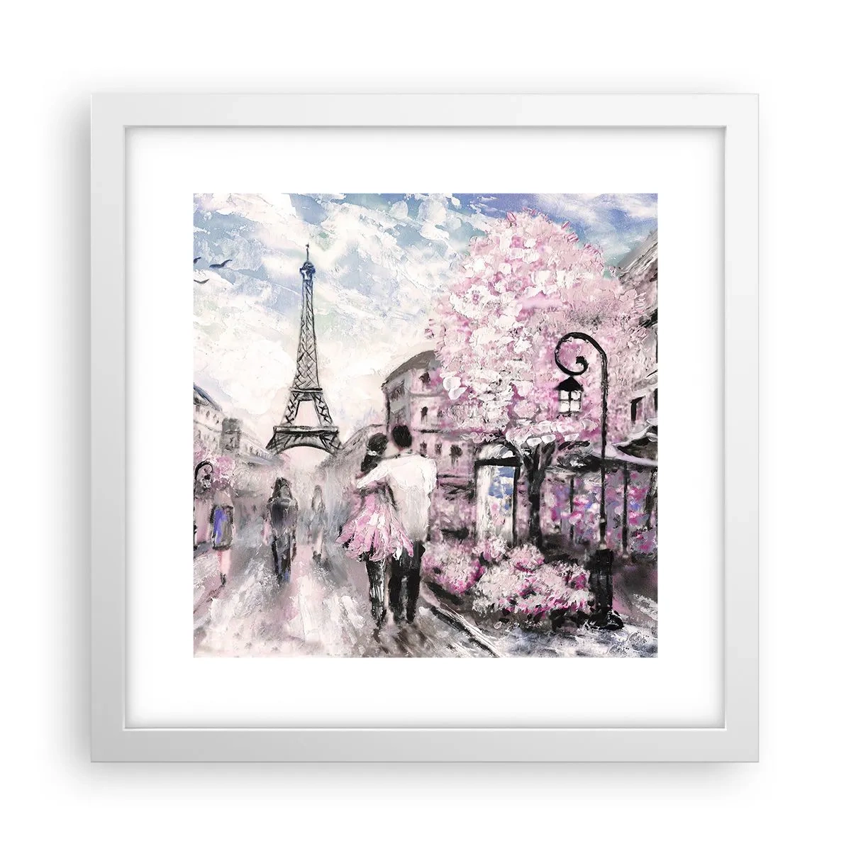 Poster in einem weißen Rahmen - Wie man sich verlieben kann, ist nur in ... - 30x30 cm