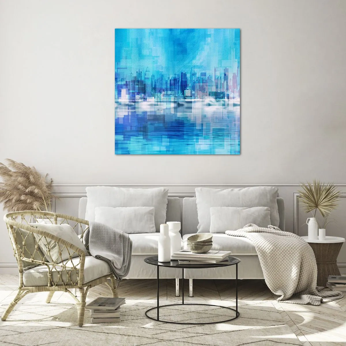 Glasbild - Bild auf glas - In Blau ertrunken - 60x60 cm