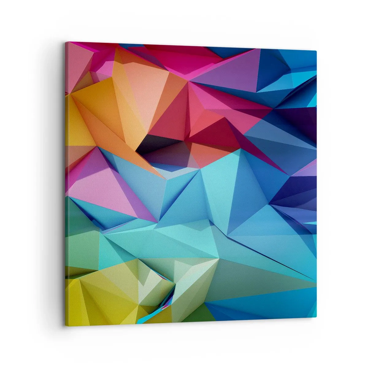 Bild auf Leinwand - Leinwandbild - Regenbogen-Origami - 50x50 cm