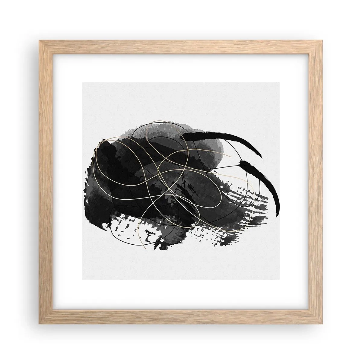 Poster in einem Rahmen aus heller Eiche - Aus Schwarz entstanden - 30x30 cm