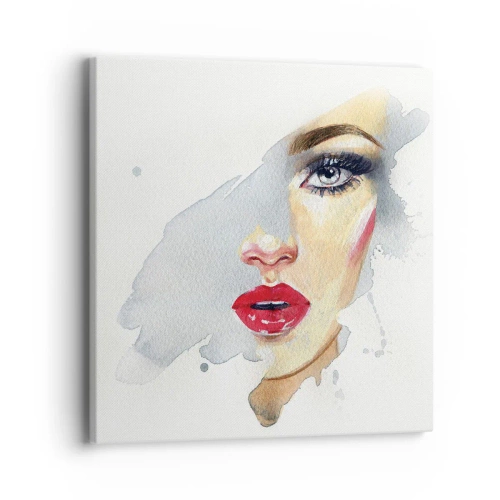 Bild auf Leinwand - Leinwandbild - Abspiegeln in einem Wassertropfen - 40x40 cm