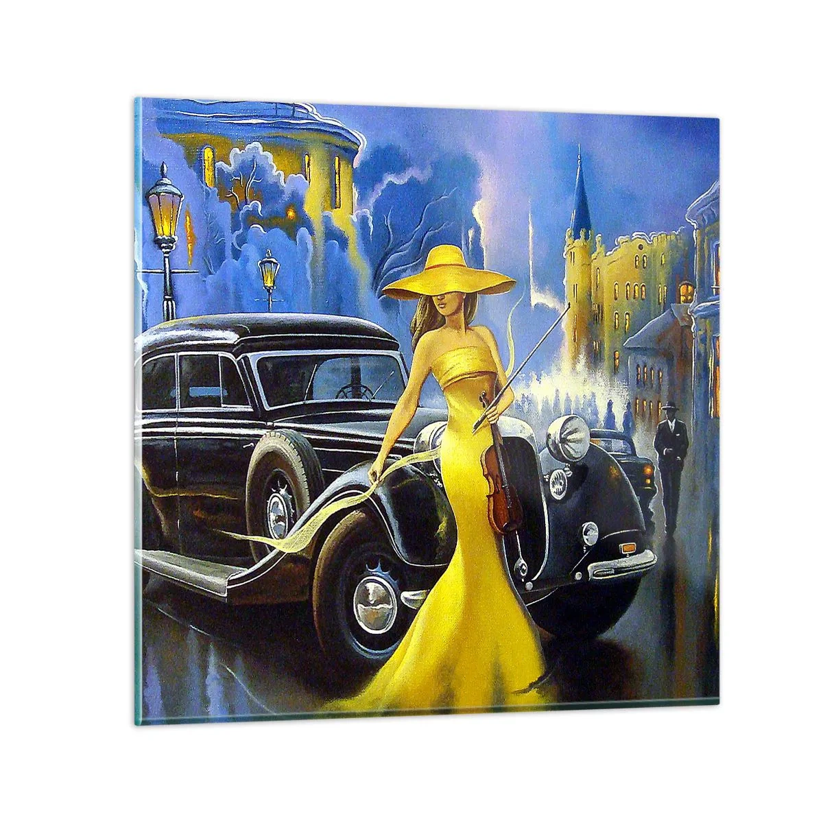 Glasbild - Bild auf glas - Nocturne für Violine und Liebe - 60x60 cm