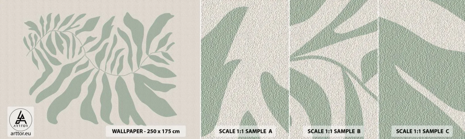 Fototapeten Muster Selbstklebend Deluxe Sticker - Smaragdzweig - Boho, Anlage, Botanisch - 100x30 cm