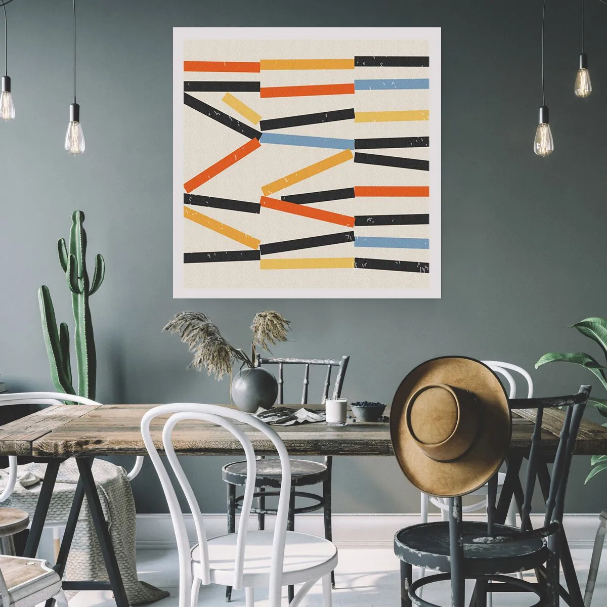 Poster - Komposition auf der Ebene - 60x60 cm