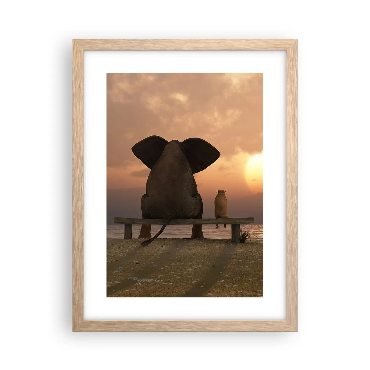 Poster in einem Rahmen aus heller Eiche - Es tut gut zusammen zu schweigen - 30x40 cm