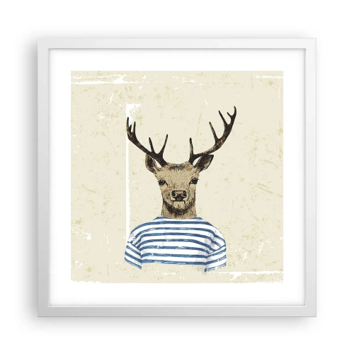 Poster in einem weißen Rahmen - Weil ich gestreifte T-Shirts mag! - 40x40 cm