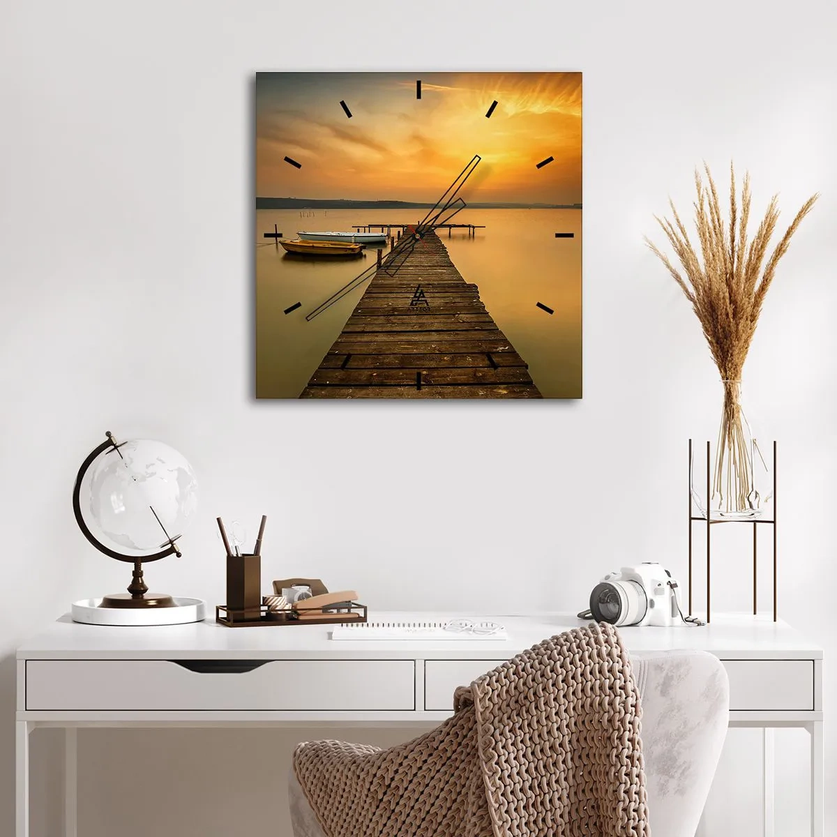 Wanduhr - Glasuhr - Ich werde dir den goldenen Himmel öffnen - 30x30 cm