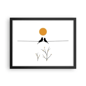 Poster in einem schwarzem Rahmen - Abend der Nachtigallen - 40x30 cm