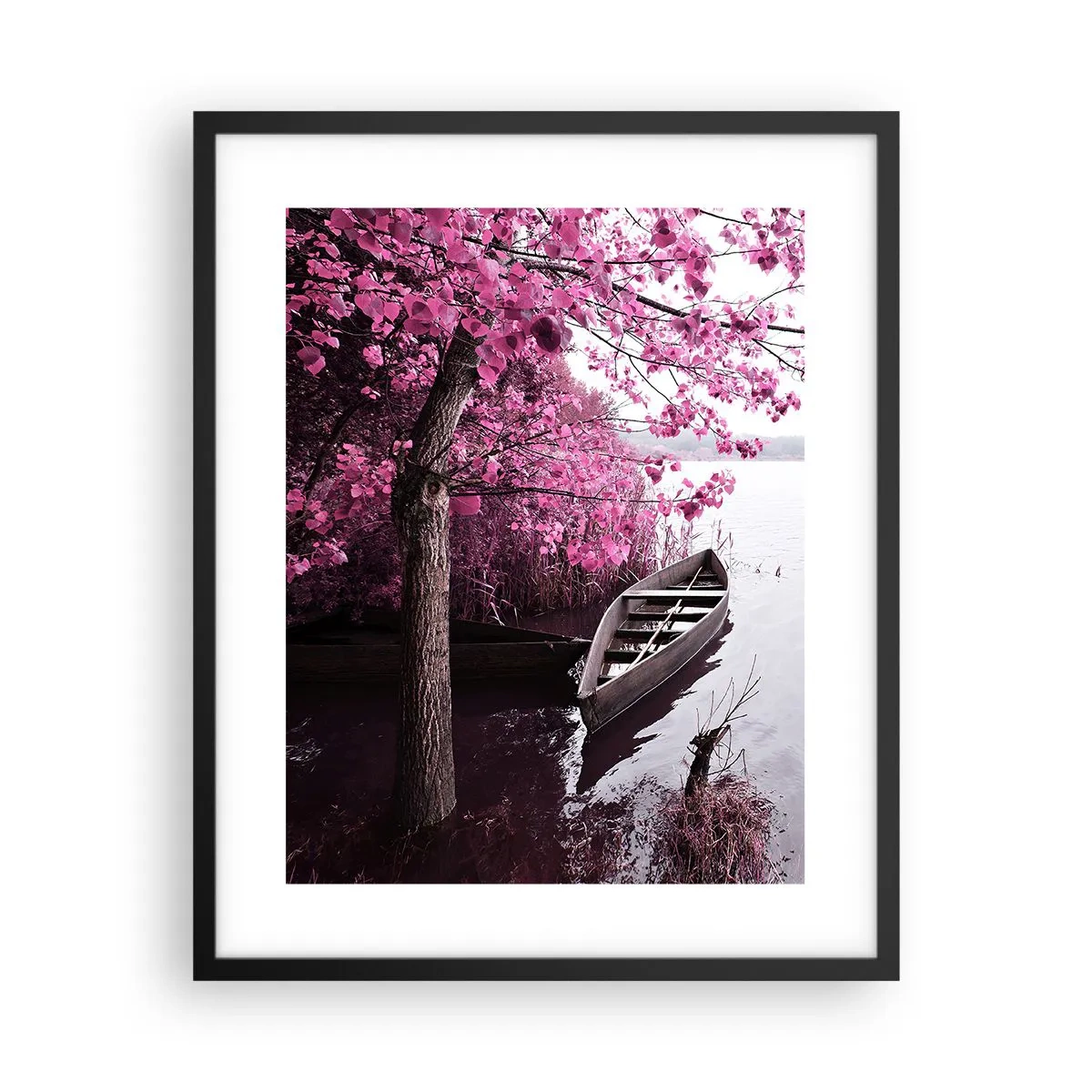 Poster in einem schwarzem Rahmen - In rosa Stille - 40x50 cm