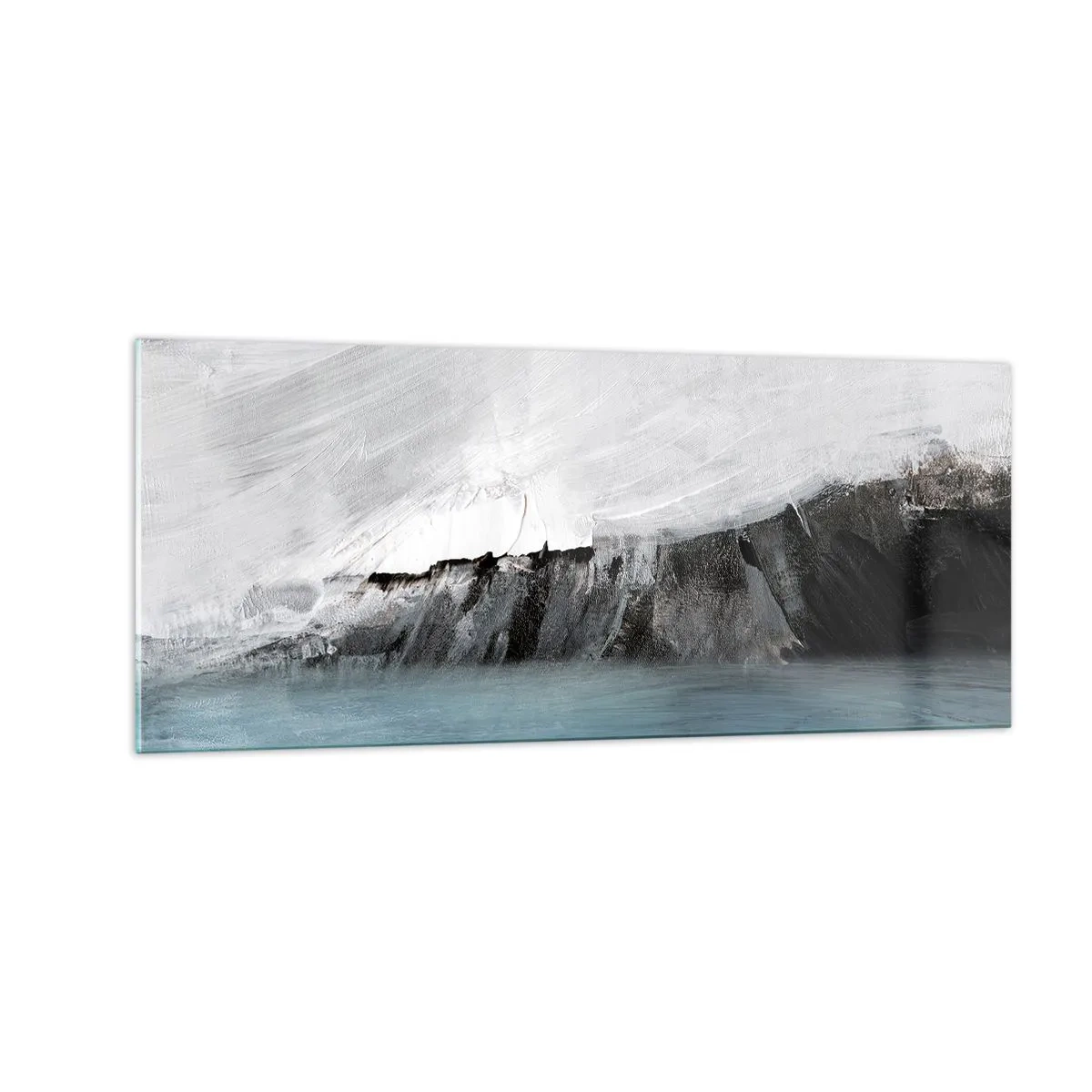 Glasbild - Bild auf glas - Wasser – Erde: Kampf der Naturelemente - 100x40 cm